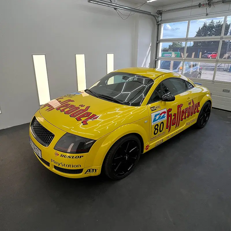 Audi TT Vollfolierung und DTM Designfolierung gelb